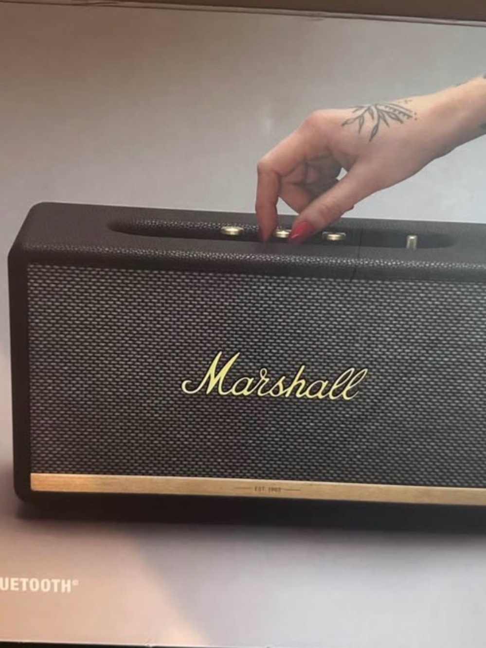 Marshall Bluetooth Speaker in Black and Gold Trim